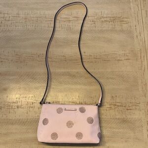Kate Spade Pink and Silver Crossbody Bag with Metallic Accents